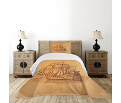 Marine Frigate Art Bedspread Set