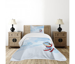 Skiing Boy Sunshine Bedspread Set