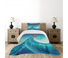 Surfing Baby Waves Bedspread Set