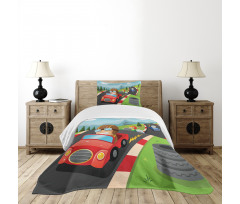 Auto Racing Boys Bedspread Set