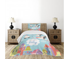 Cartoon Storks Bedspread Set