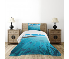 Fishes Sea Mountain Bedspread Set