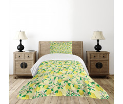 Blooming Lemon Flowers Bedspread Set