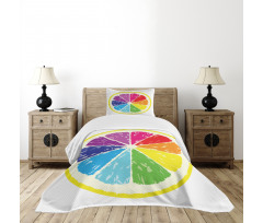 Rainbow Citrus Slice Bedspread Set