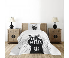 Sixties Pacifist Slogan Bedspread Set