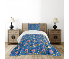 Funky Abstract Cartoon Bedspread Set