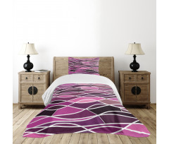 Wavy Stripes and Mosaic Bedspread Set