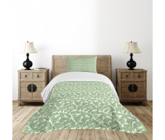 Brownish Leaves Bedspread Set