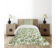 Palm Leaves and Banana Bedspread Set