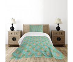 Caricature Forest Bear Bedspread Set