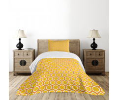 Honeycomb Pattern Geometry Bedspread Set