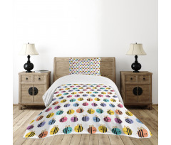 Colorful Flying Bee Sketch Bedspread Set