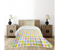 Dashed Argyle Pattern Bedspread Set