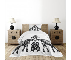 Elephants and Lotus Bedspread Set
