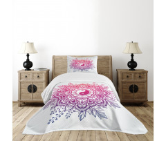 Floral Yin Yang Sign Bedspread Set