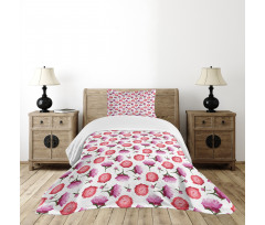 Pink and Violet Peonies Bedspread Set