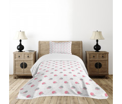 Fluffy Pinkish Hedgehog Bedspread Set