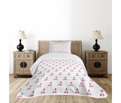 Red Pie Cherry Bedspread Set