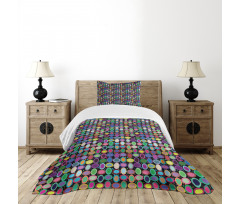 Abstract Oval Shapes Bedspread Set