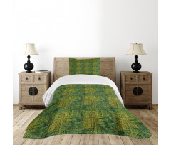 Tribal Style Geometry Bedspread Set