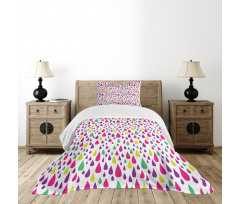 Multicolor Raindrops Bedspread Set