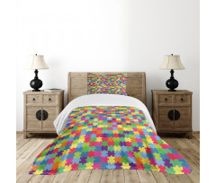 Patchwork Puzzle Piece Bedspread Set