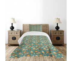 Hearty Cupcake Medley Bedspread Set