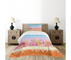 Fanciful Candy Road Bedspread Set