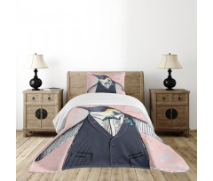 Funny Gentleman Penguin Bedspread Set