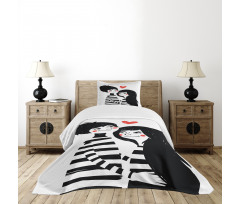 Romantic Young Couple Bedspread Set