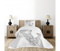 Serious Man Fist Beard Bedspread Set