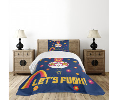 Cartoon Owl Funky Bedspread Set