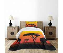 Silhouette of Animals Bedspread Set