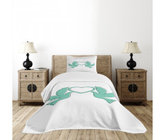 Doves and a Heart Bedspread Set