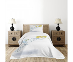 Funny Cupid Stickman Bedspread Set