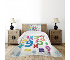 Math Signs Education Bedspread Set