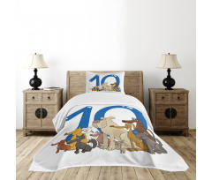 Street Dogs Puppies Bedspread Set