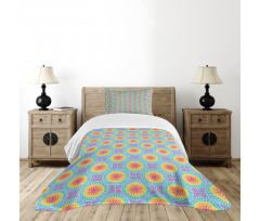 Rainbow Color Circles Bedspread Set