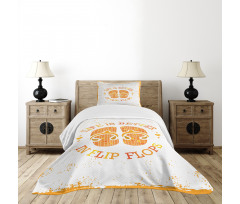 Stained Grungy Motif Bedspread Set