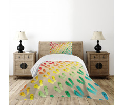 Graded Rainbow Color Bedspread Set
