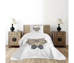 Urban Style Hipster Cat Bedspread Set