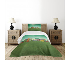 Village of Absurd Houses Bedspread Set