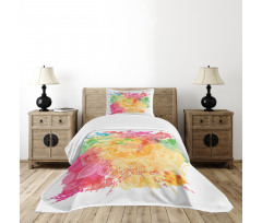 Outline Flower Bedspread Set