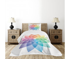 Rainbow Tones Petal Bedspread Set