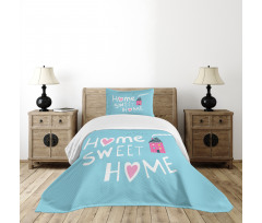 Graphic House and Chimney Bedspread Set