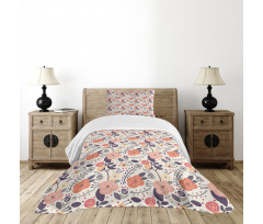 Vintage Doodle Floral Bedspread Set