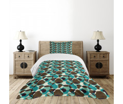 Grungy Geometric Circles Bedspread Set