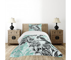 Mockingbird on Rose Tree Bedspread Set