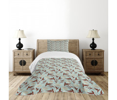 Modern Petals Buds Bedspread Set