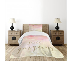 Pink Watercolor Bedspread Set